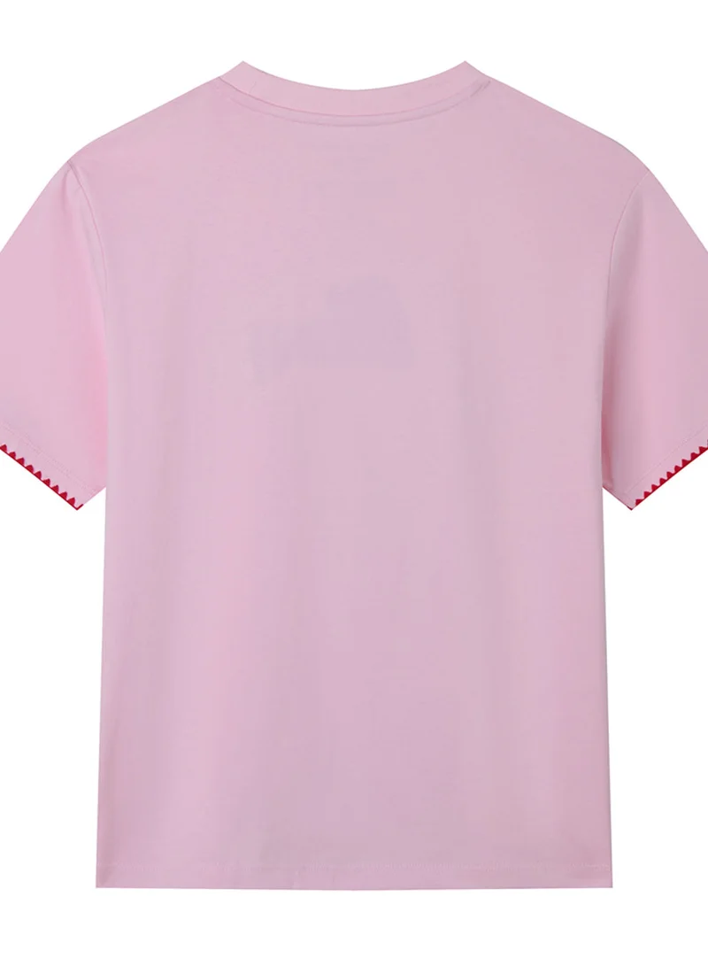 جيوردانو Women’s Boyfriend Fit Cotton Crew Neck LNY Print Tee